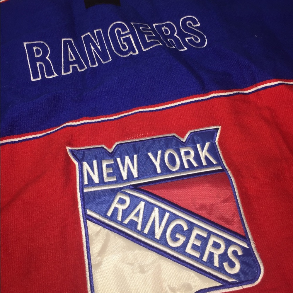 New York Rangers NHL Poncho Red white blue fringe
